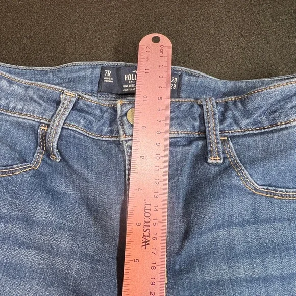 Hollister High-Rise Jean Legging Womens 7R Blue Distressed Denim Skinny Jeans - Picture 7 of 10